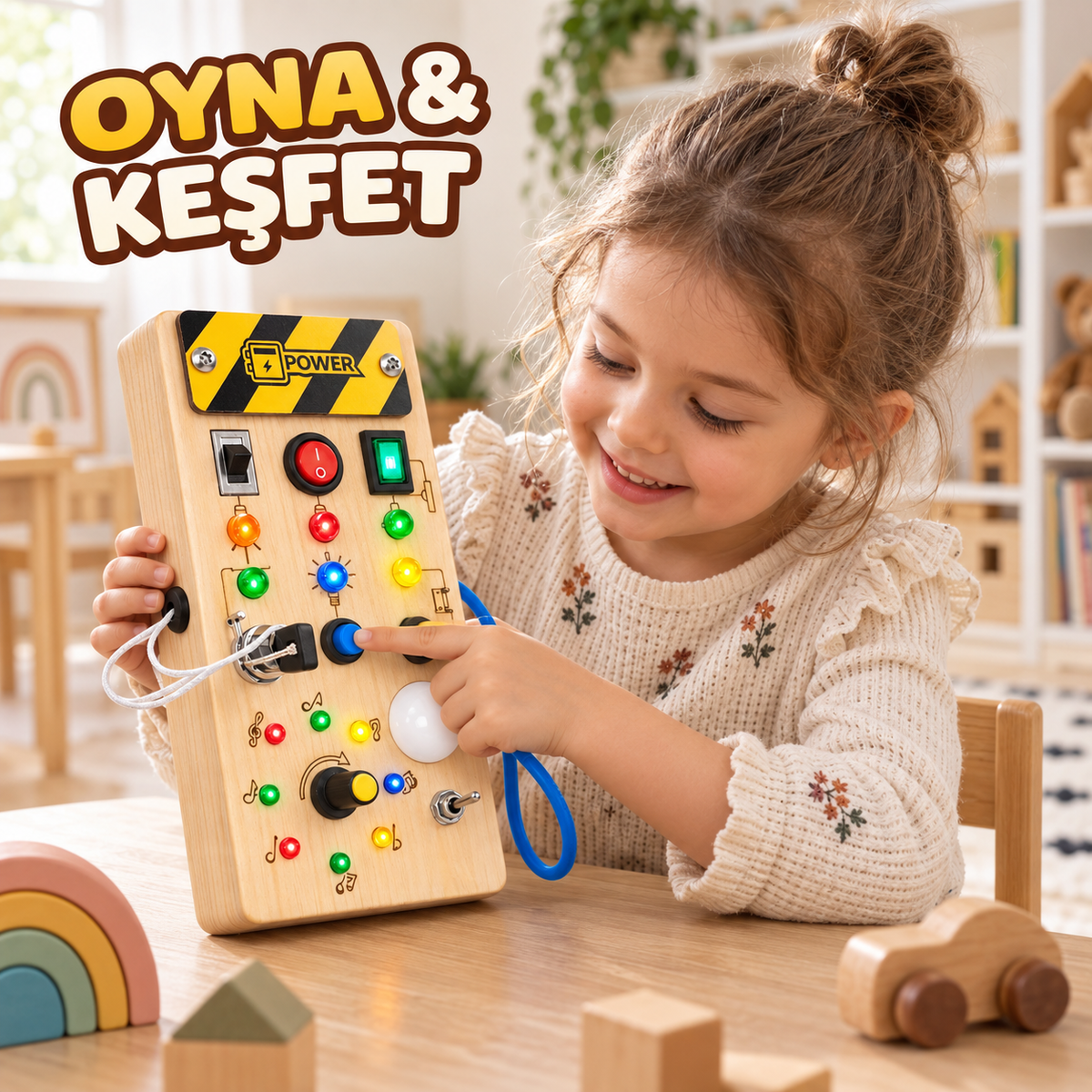 Montessori Ahşap Aktivite Panosu