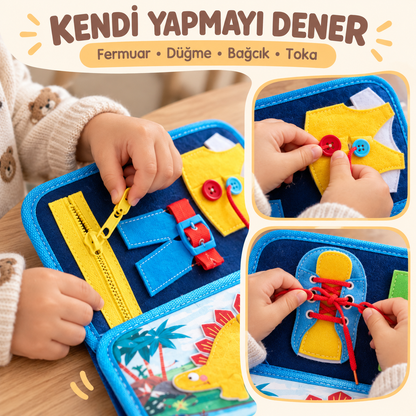 Montessori Dinozor Temalı Keçe Kitabı