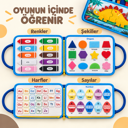 Montessori Dinozor Temalı Keçe Kitabı