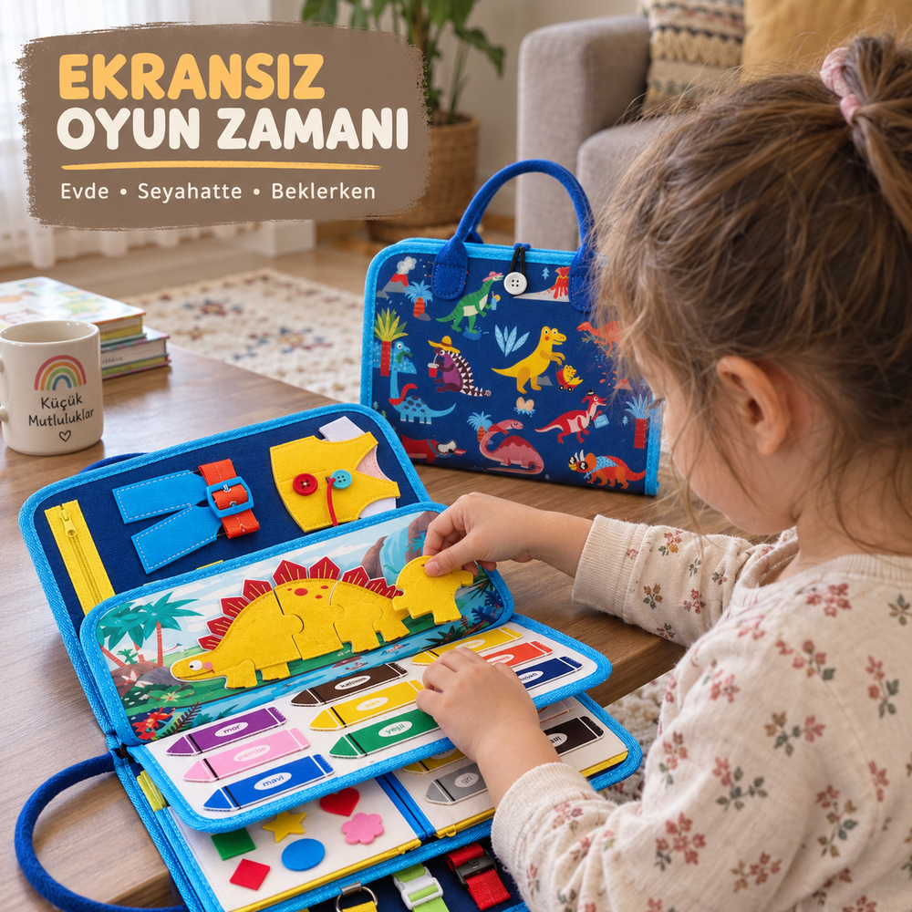 Montessori Dinozor Temalı Keçe Kitabı