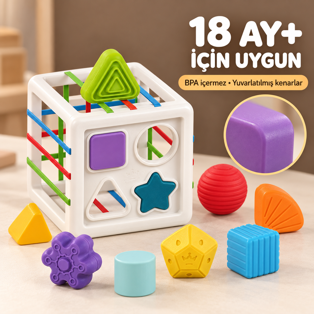 Montessori Şekil Eşleştirme Küpü