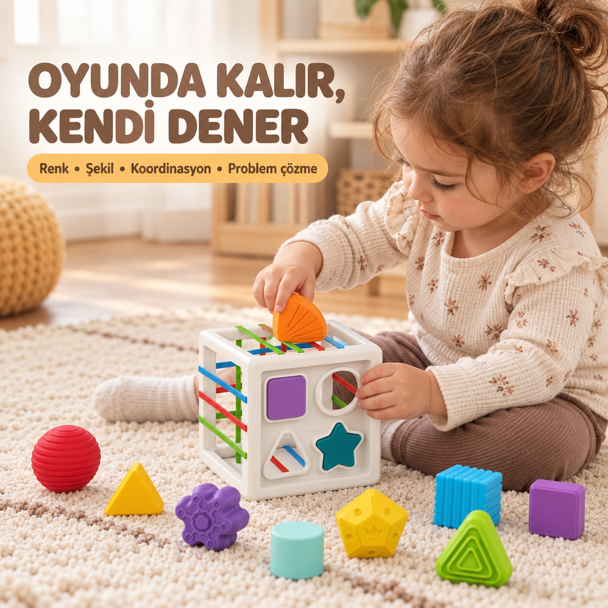 Montessori Şekil Eşleştirme Küpü