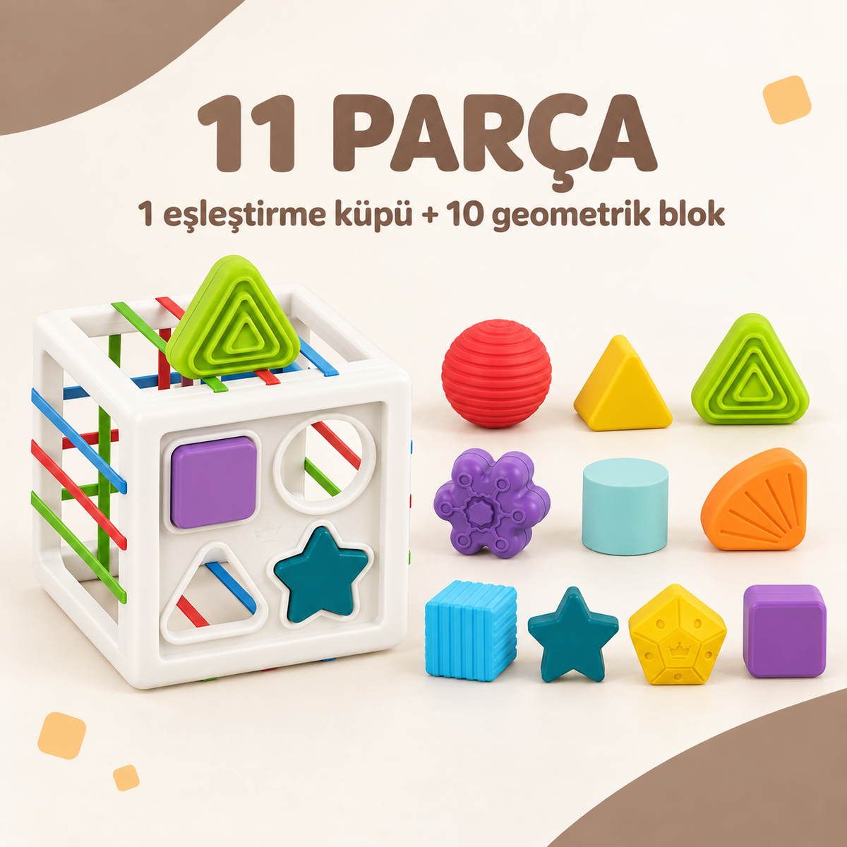 Montessori Şekil Eşleştirme Küpü