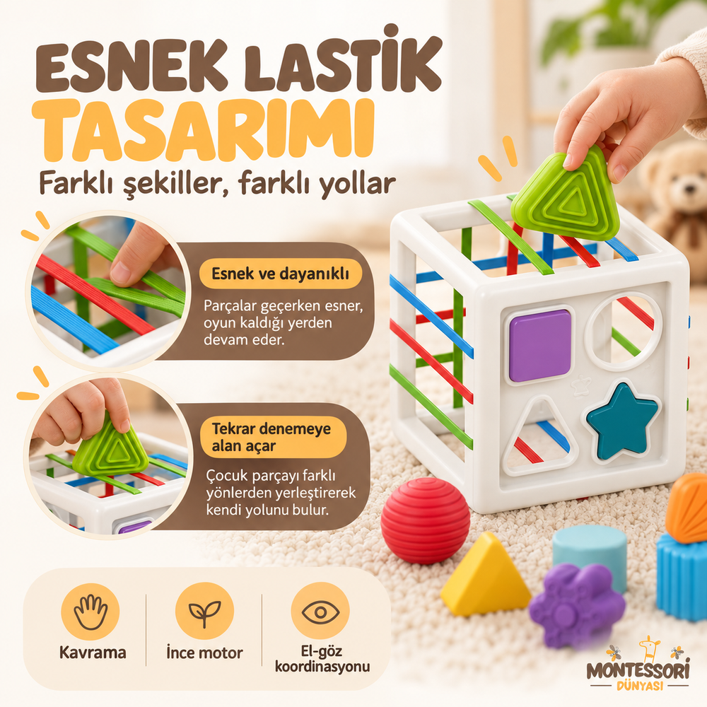Montessori Şekil Eşleştirme Küpü