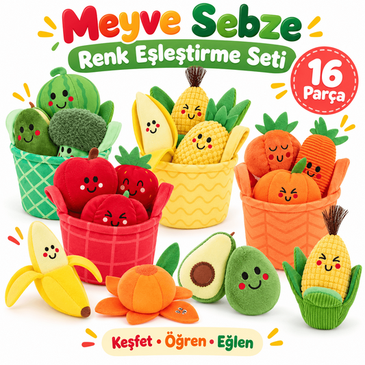 Montessori Meyve Sebze Renk Eşleştirme